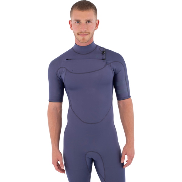 2026 Hurley Mens Air 2/2mm Short Sleeve Chest Zip Wetsuit MFS0013212 - Destroyer